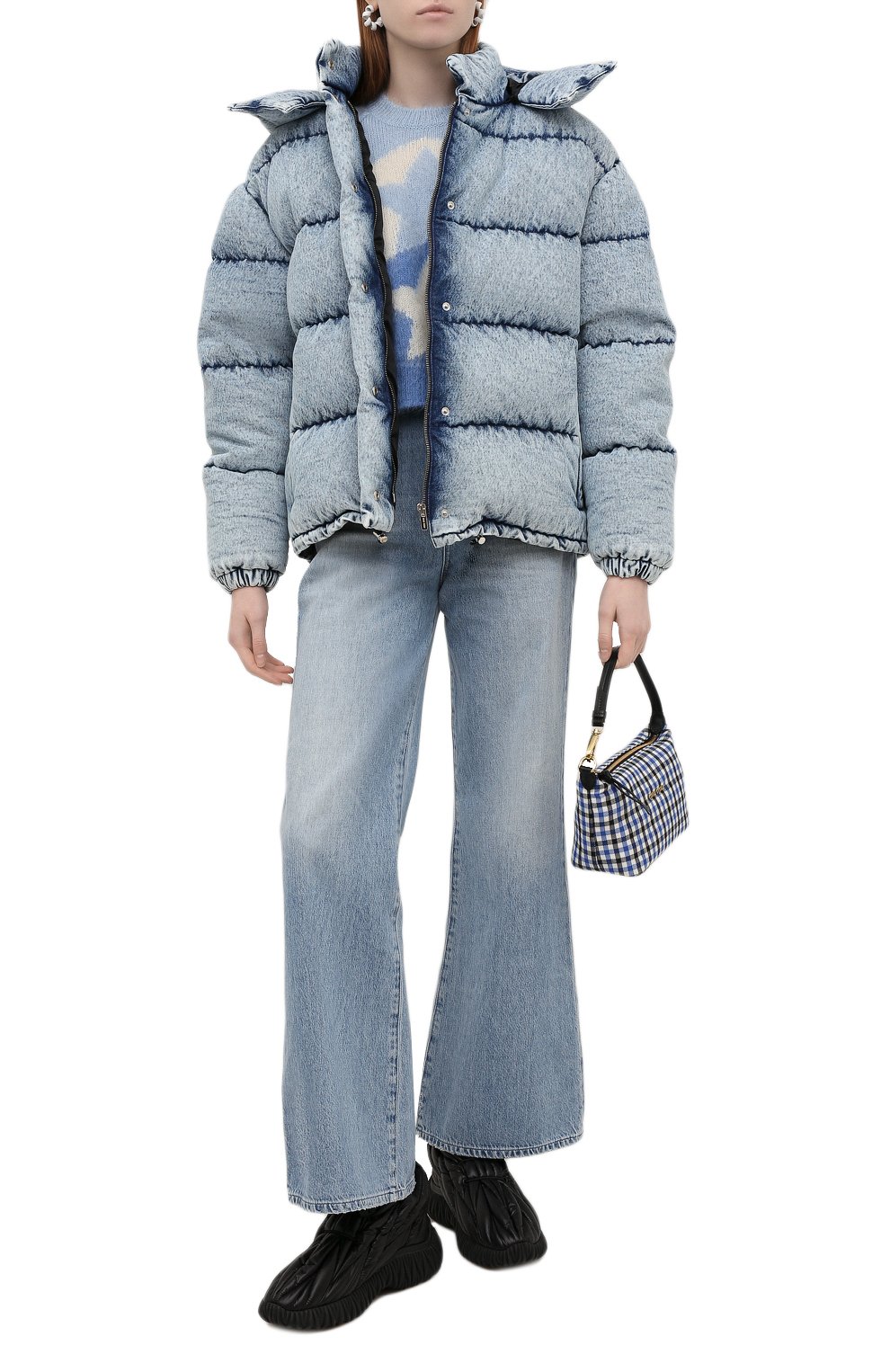 Джинсовый пуховик MIU MIU голубого цвета по цене 250000 руб., арт. ML734-1ZHR-F0013, фото 2 Джинсовый пуховик MIU MIU, арт. ML734-1ZHR-F0013, фото 2