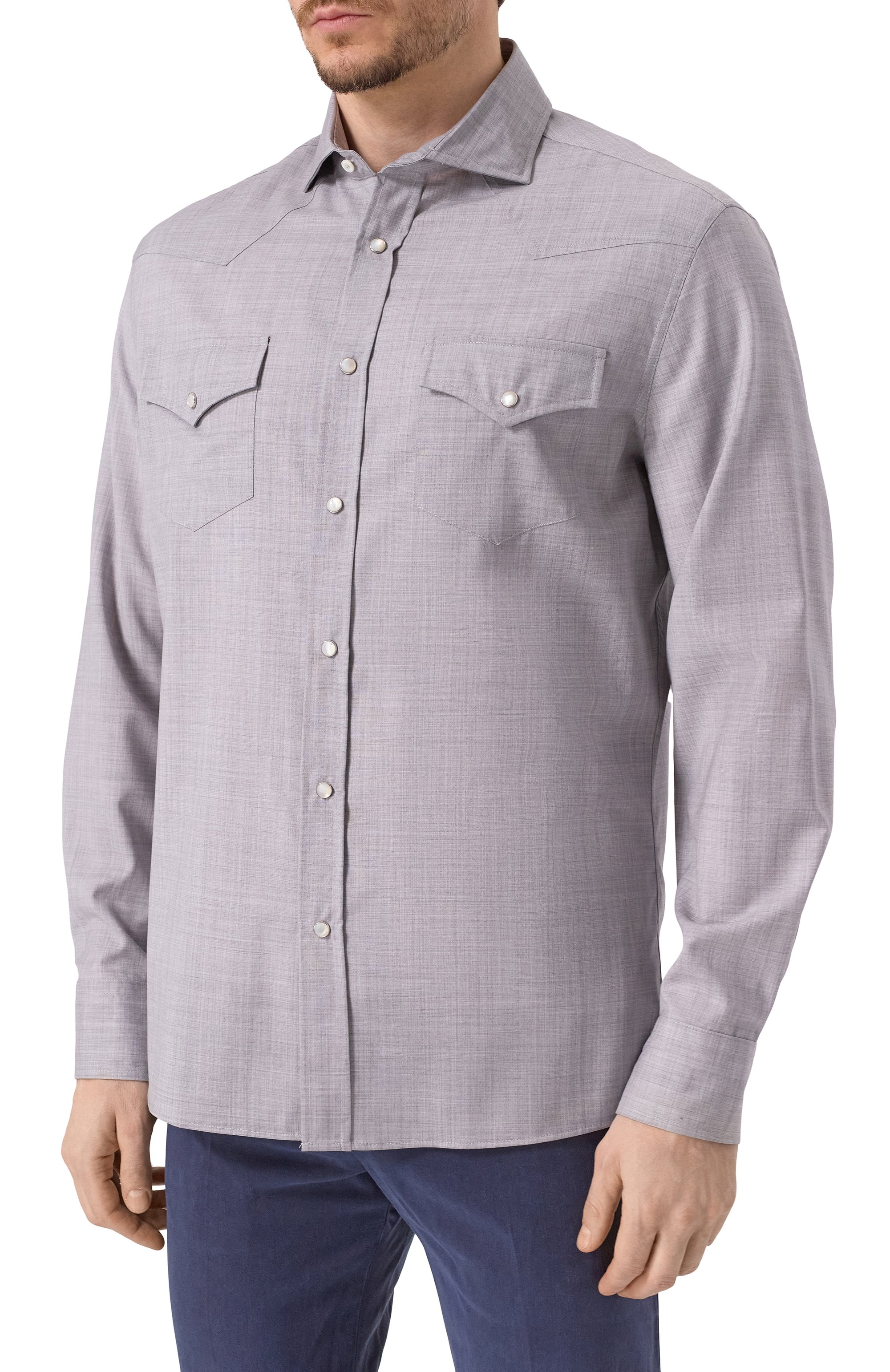 Шерстяная рубашка BRUNELLO CUCINELLI, арт. MM6704008, фото 3