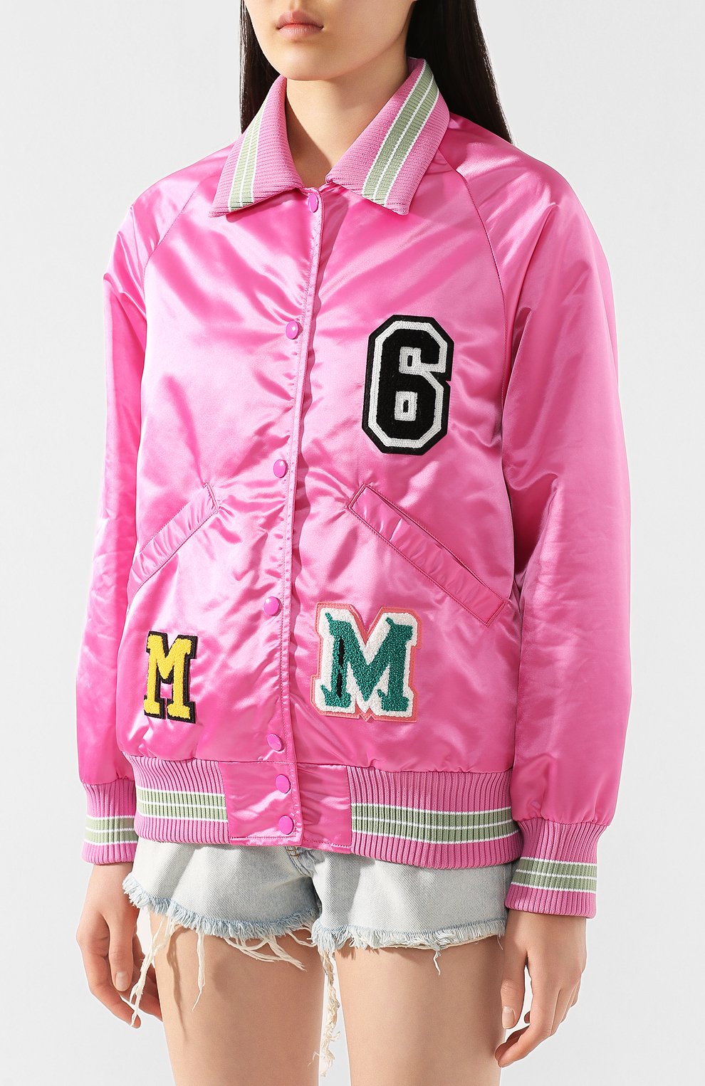 Бомбер MM6 розового цвета по цене 62950 руб., арт. S52AM0136/S52534, фото 3 Бомбер MM6, арт. S52AM0136/S52534, фото 3