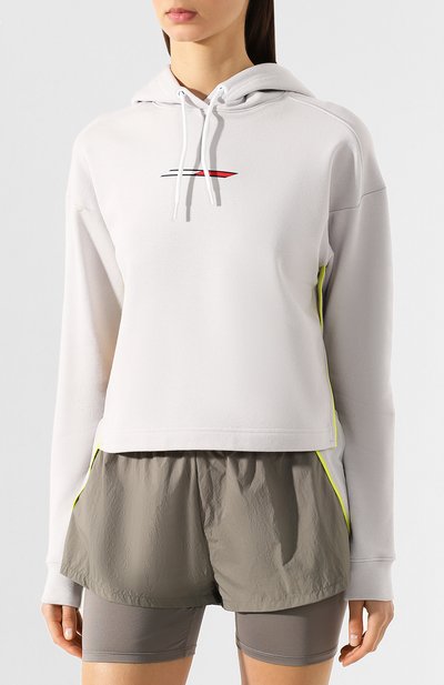 Хлопковое худи TOMMY HILFIGER серого цвета по цене 8490 руб., арт. S10S100517, фото 3 Хлопковое худи TOMMY HILFIGER, арт. S10S100517, фото 3