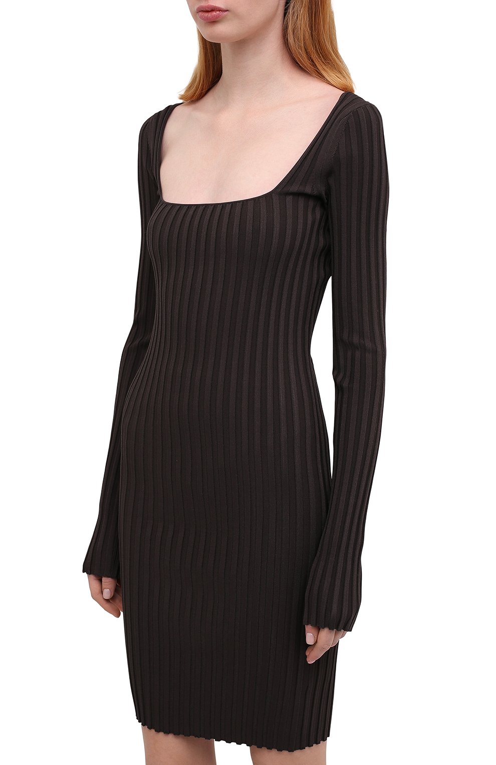 Платье HELMUT LANG коричневого цвета по цене 41050 руб., арт. K07HW708, фото 3 Платье HELMUT LANG, арт. K07HW708, фото 3