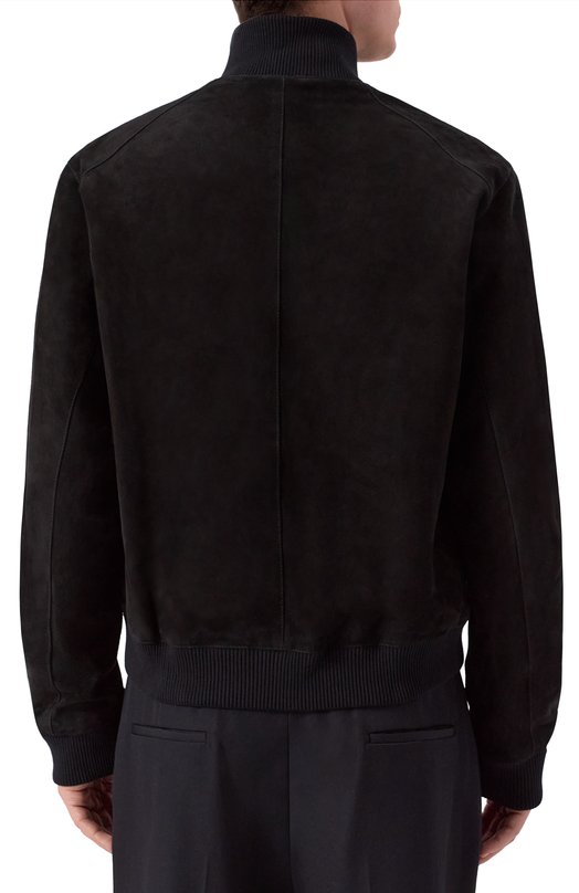 Замшевый бомбер Balmain FH0TFA87/LD91 Чёрный  FH0TFA87/LD91 Фото 4