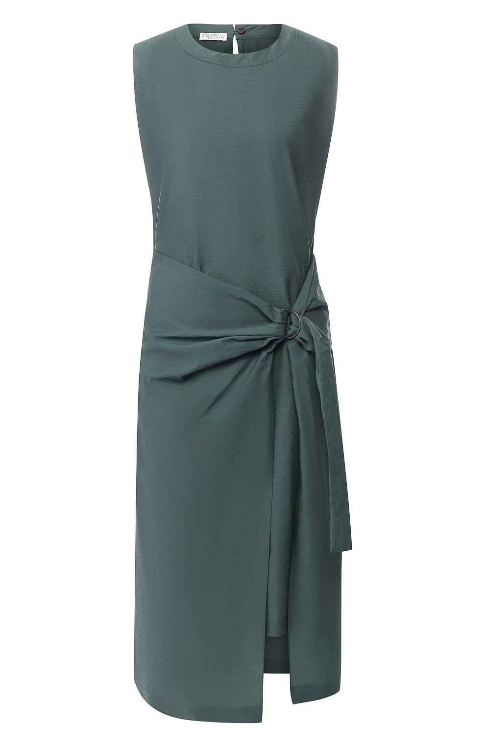 Хлопковое платье BRUNELLO CUCINELLI зеленого цвета по цене 227000 руб., арт. M0F79A4447, фото 1 Хлопковое платье BRUNELLO CUCINELLI, арт. M0F79A4447, фото 1
