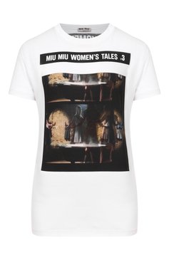 Хлопковая футболка MIU MIU, арт. MJN051-1QD2-F0009, фото 1