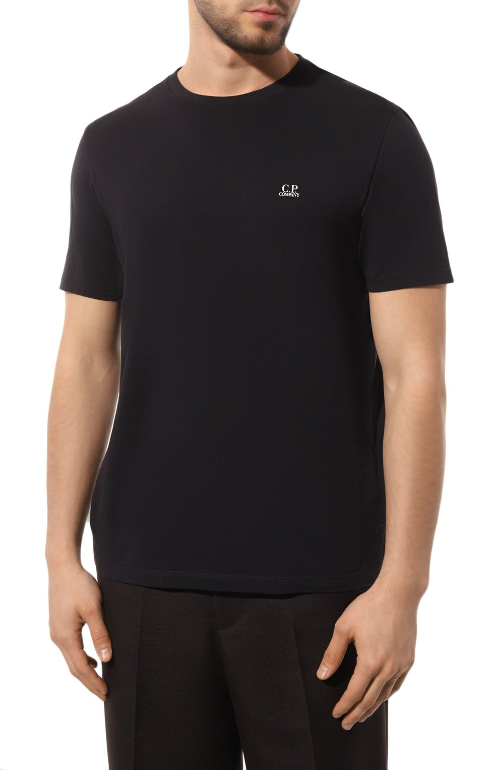 Хлопковая футболка C.P. COMPANY темно-синего цвета по цене 10400 руб., арт. 14CMTS046A-005100W, фото 3 Хлопковая футболка C.P. COMPANY, арт. 14CMTS046A-005100W, фото 3