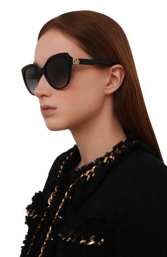 Женские солнцезащитные очки DOLCE & GABBANA черного цвета, арт. 4392-501/8G | Фото 2 (Региональные ограничения белый список (Axapta Mercury): Не проставлено; Нос: Не проставлено; Материал: Пластик; Тип очков: С/з; Оптика Гендер: оптика-женское; Очки форма: Бабочка)