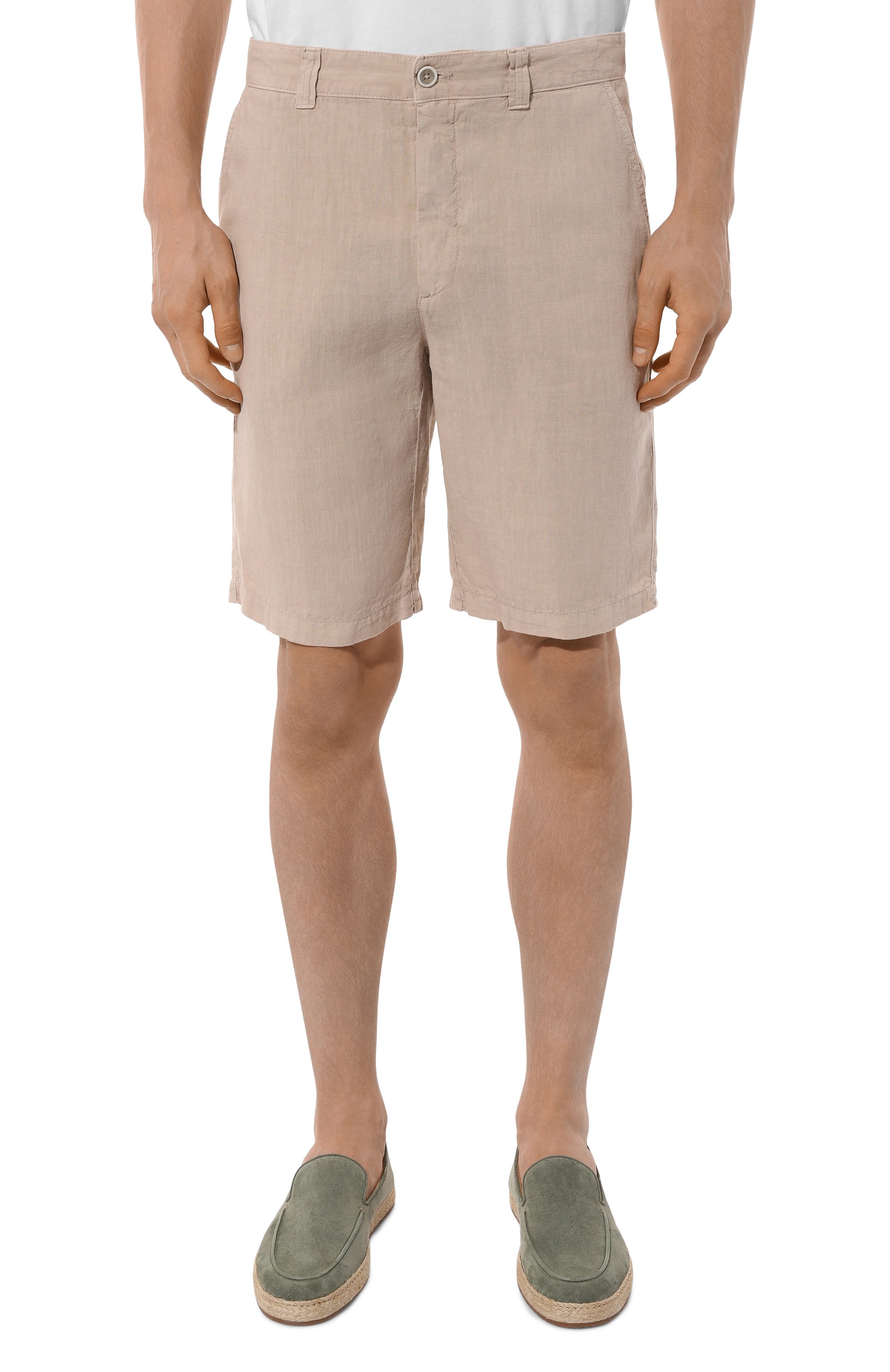 Льняные шорты 120% LINO бежевого цвета по цене 26350 руб., арт. 32ALIM2137/0253/000, фото 3 Льняные шорты 120% LINO, арт. 32ALIM2137/0253/000, фото 3