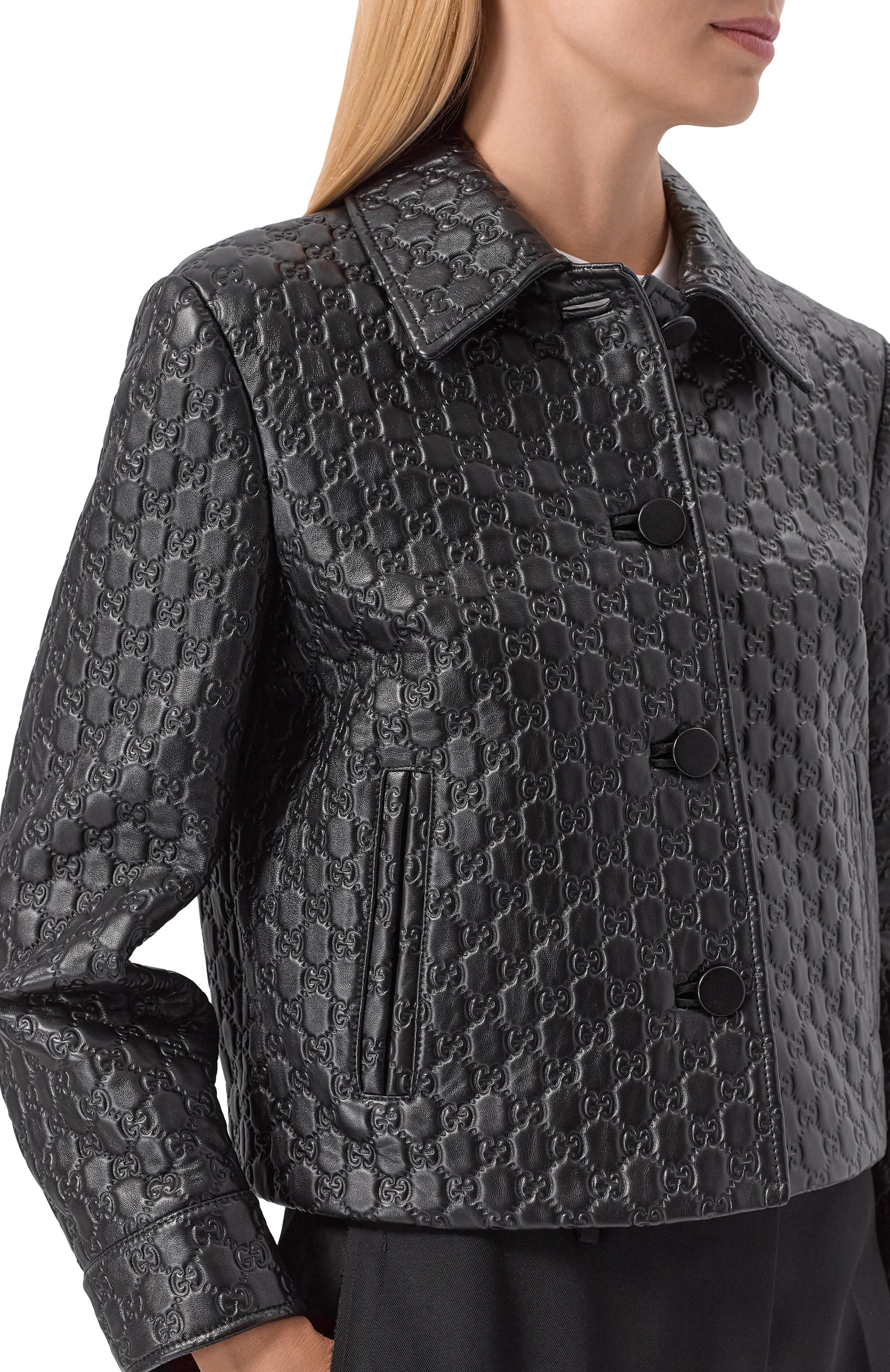 Кожаная куртка GUCCI черного цвета по цене 934500 руб., арт. 834308/XNA4F, фото 5 Кожаная куртка GUCCI, арт. 834308/XNA4F, фото 5