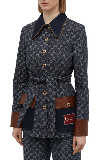 Джинсовый жакет GUCCI темно-синего цвета по цене 331200 руб., арт. 652658/XDBIP, фото 3 Джинсовый жакет GUCCI, арт. 652658/XDBIP, фото 3