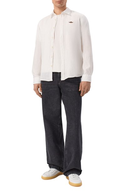 Льняная рубашка AERONAUTICA MILITARE белого цвета по цене 18050 руб., арт. CA1321UCT03089, фото 2 Льняная рубашка AERONAUTICA MILITARE, арт. CA1321UCT03089, фото 2