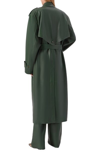 Кожаный тренч PETAR PETROV зеленого цвета по цене 695000 руб., арт. S26LM1, фото 4 Кожаный тренч PETAR PETROV, арт. S26LM1, фото 4