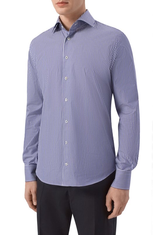 Хлопковая рубашка Van Laack VL-RIVARA-SFN/151932 Синий  VL-RIVARA-SFN/151932 Фото 3