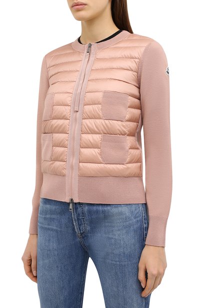 Кардиган MONCLER розового цвета по цене 78500 руб., арт. F2-093-9B510-00-A9018, фото 3 Кардиган MONCLER, арт. F2-093-9B510-00-A9018, фото 3