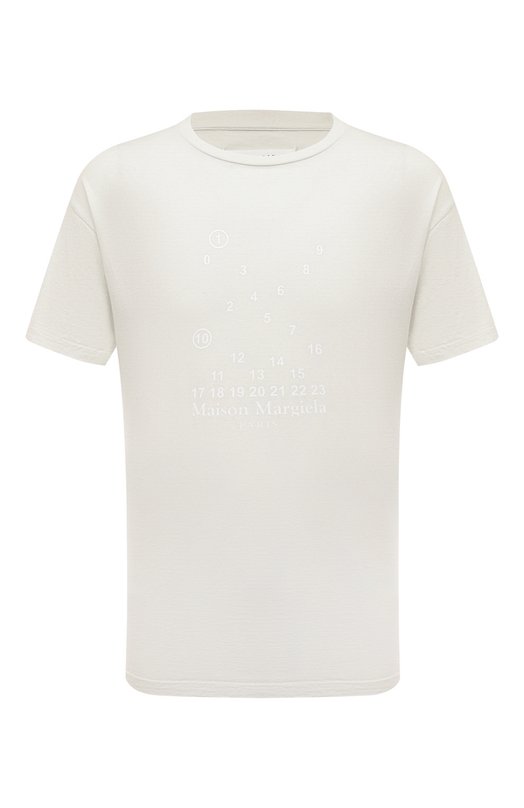 

Хлопковая футболка Maison Margiela, Кремовый