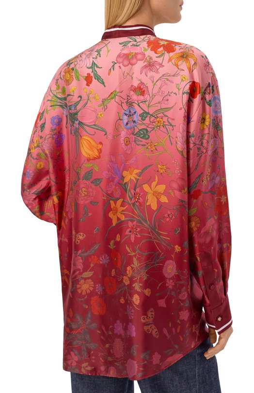 Шелковая блузка Gucci 835617/ZATG8 Красный  835617/ZATG8 Фото 4