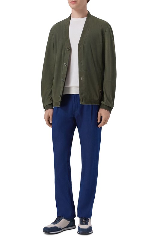 Замшевый бомбер Stefano Ricci M7J6100140/SUEJS3 Зелёный  M7J6100140/SUEJS3 Фото 2