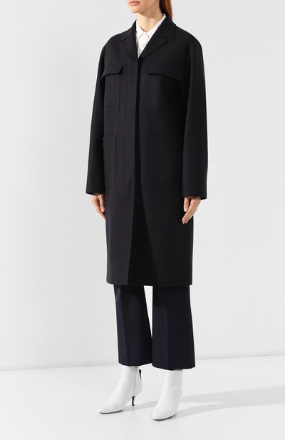 Шерстяное пальто JIL SANDER NAVY темно-синего цвета по цене 69950 руб., арт. JNWM1001B/JM2108, фото 3 Шерстяное пальто JIL SANDER NAVY, арт. JNWM1001B/JM2108, фото 3