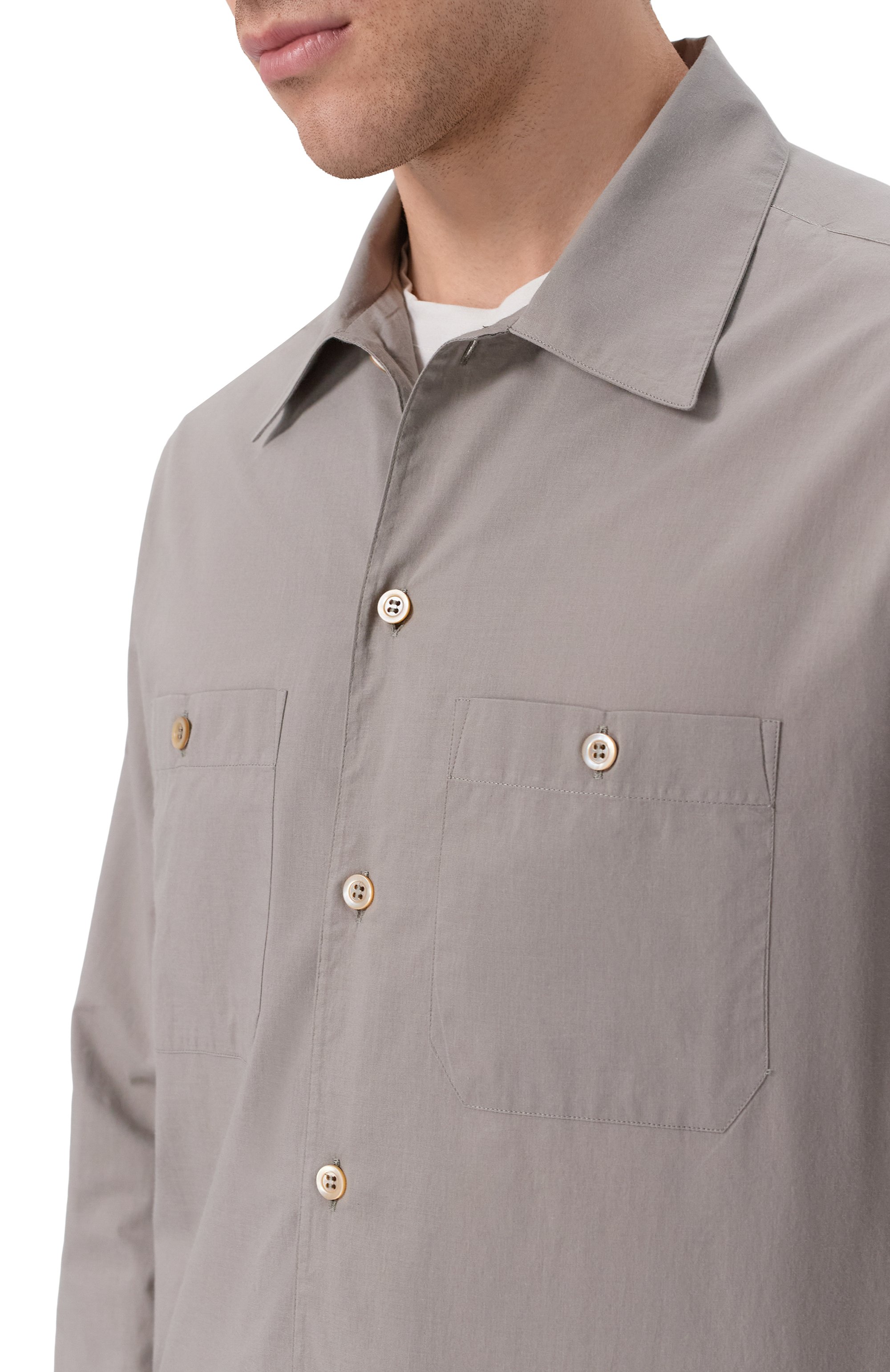 Хлопковая рубашка BRUNELLO CUCINELLI, арт. MA6740658, фото 5