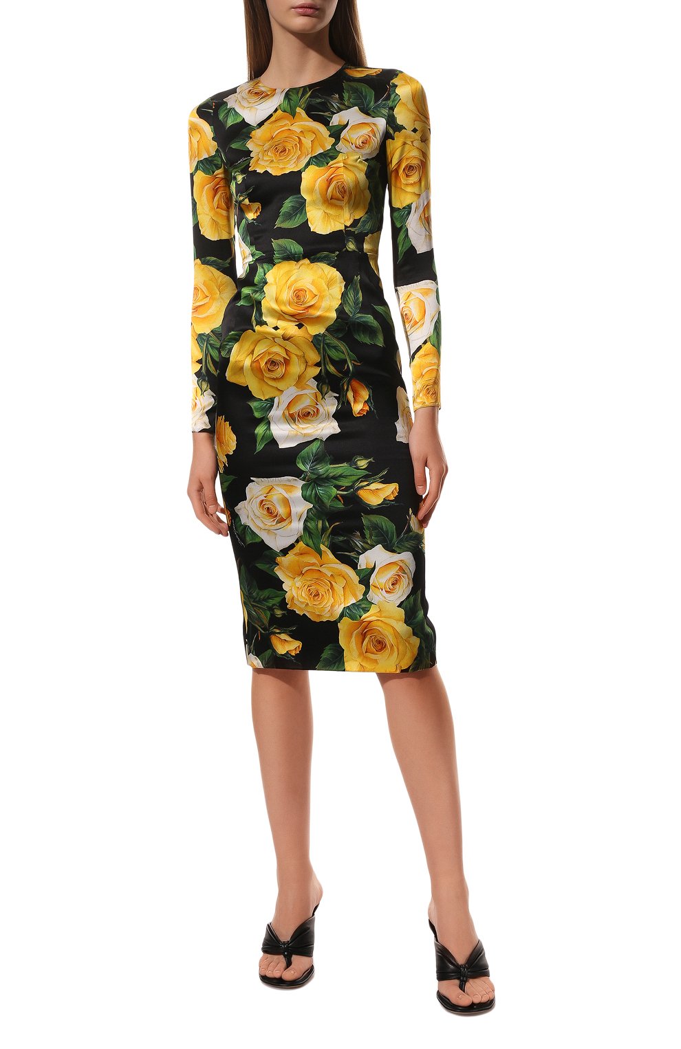Шелковое платье DOLCE & GABBANA разноцветного цвета по цене 212000 руб., арт. F6ADBT/FSA3B, фото 3 Шелковое платье DOLCE & GABBANA, арт. F6ADBT/FSA3B, фото 3