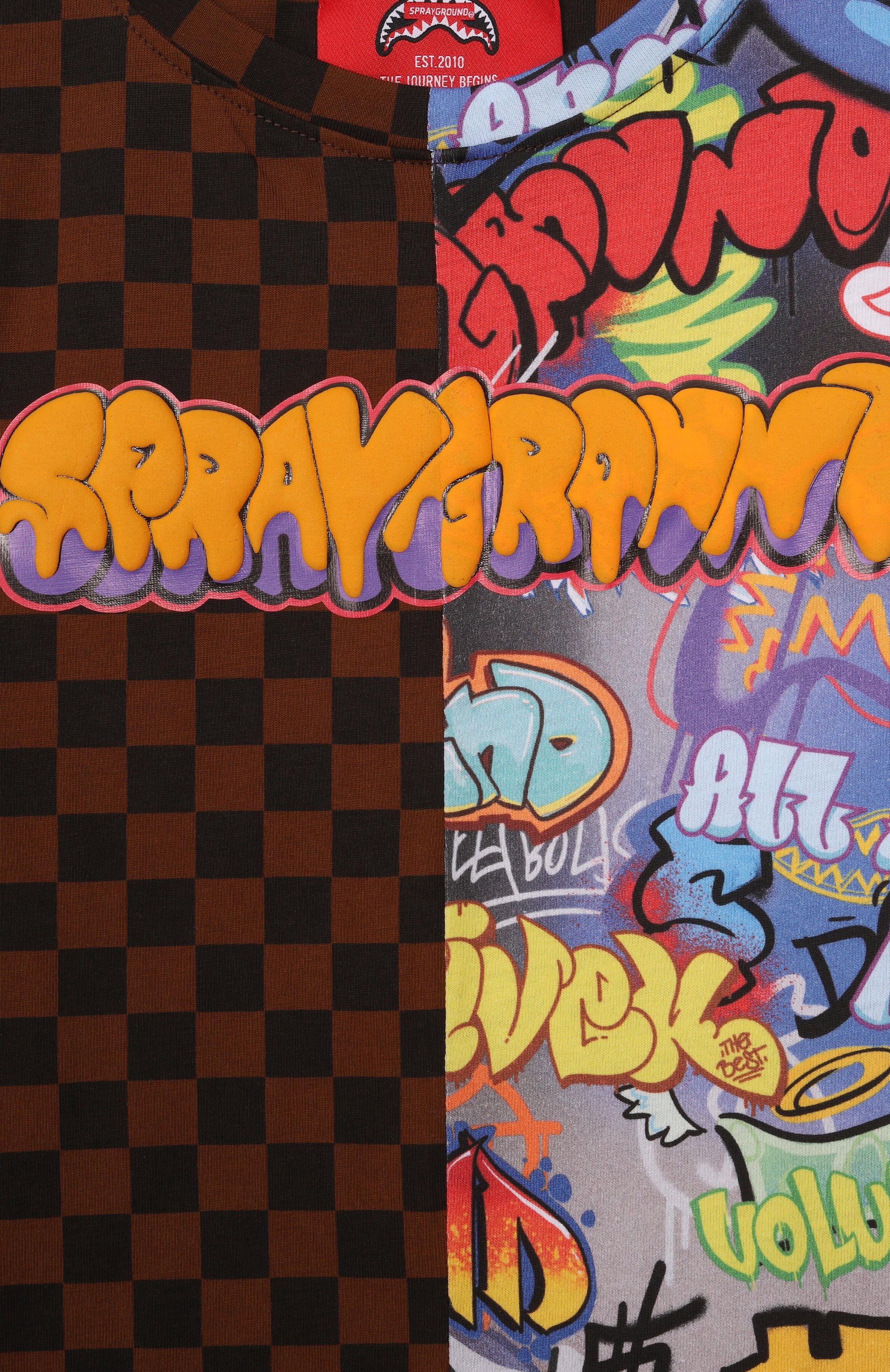 Хлопковая футболка SPRAYGROUND, арт. SPY1438/MAKES THE W0RLD G0 R0UND SPLIT REGULAR T-S, фото 3