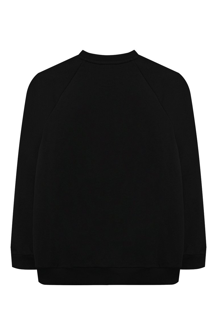 Детская хлопковый костюм BALMAIN черного цвета, арт. BU3P90 | Фото 3 (Материал внешний: Хлопок; Рукава: Длинные; Девочки Кросс-КТ: Костюмы-спорт)