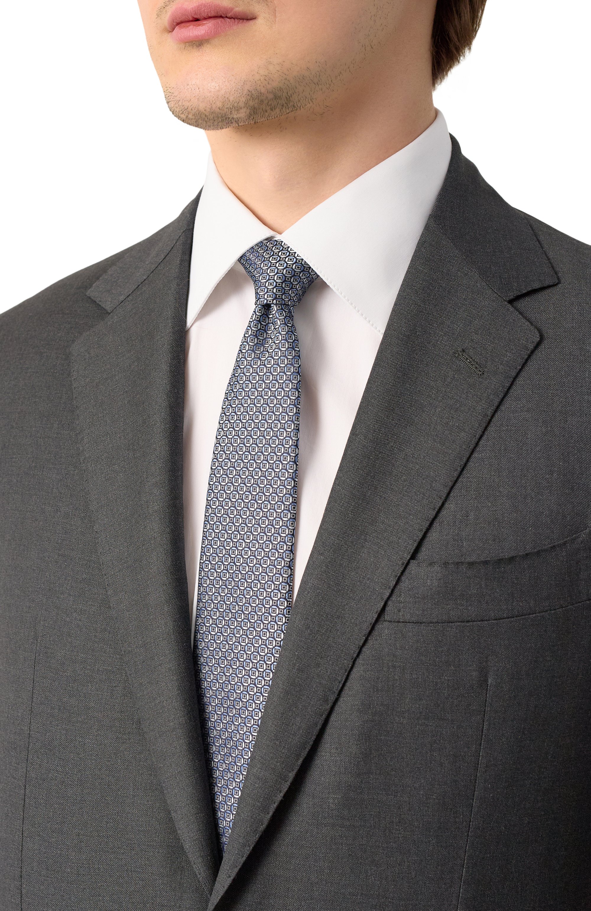 Шелковый галстук CANALI синего цвета по цене 18500 руб., арт. 18/HJ04190, фото 2 Шелковый галстук CANALI, арт. 18/HJ04190, фото 2