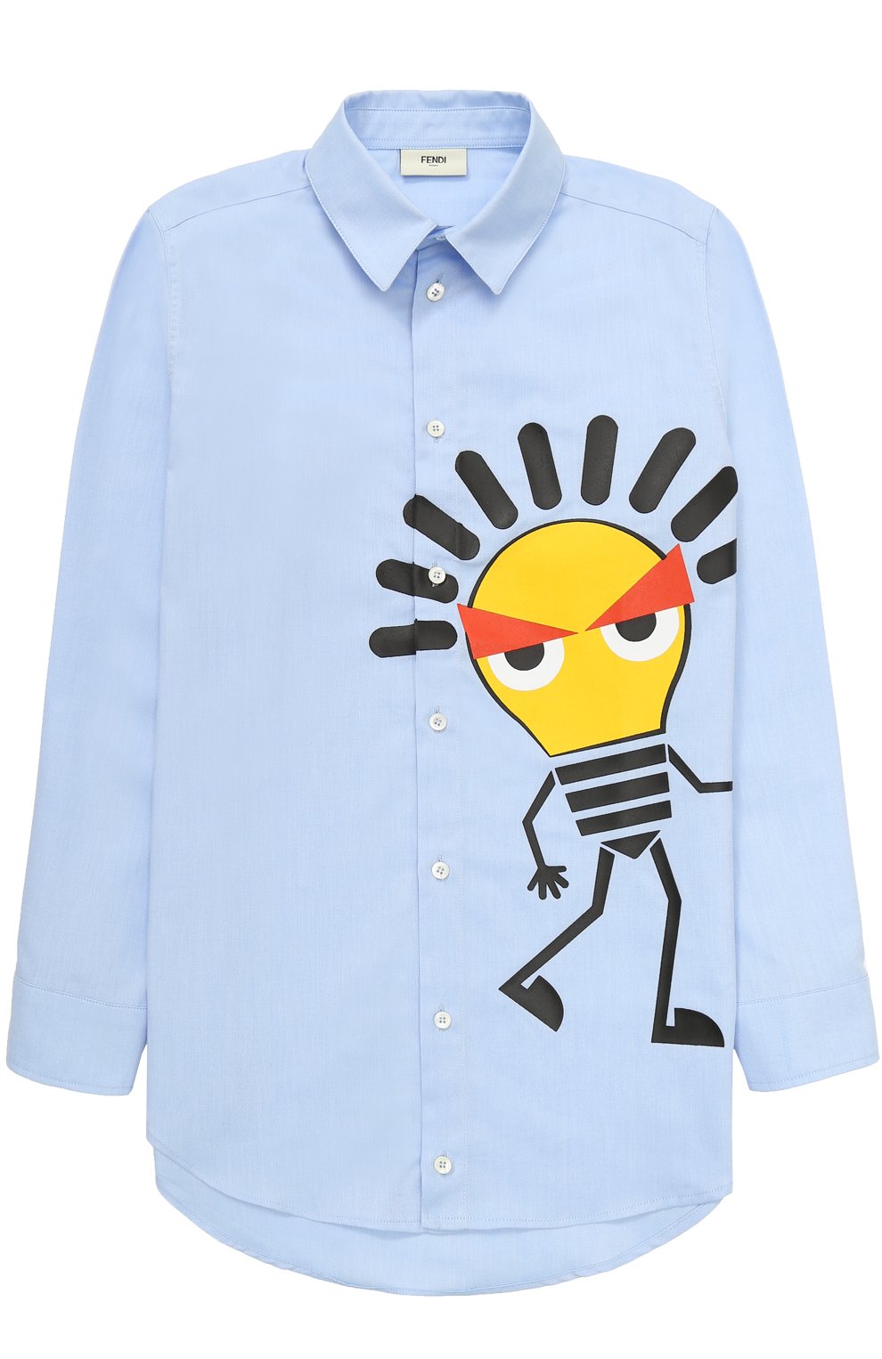 Хлопковая рубашка с принтом FENDI, арт. JMC044/1PH/10A-12A, фото 1