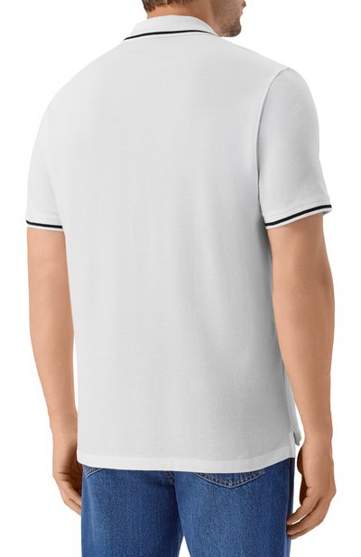 Хлопковое поло EMPORIO ARMANI белого цвета по цене 13400 руб., арт. EM001380/AF20424, фото 4 Хлопковое поло EMPORIO ARMANI, арт. EM001380/AF20424, фото 4
