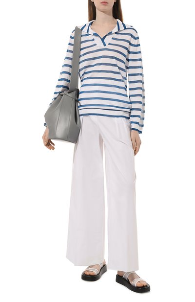 Хлопковые брюки PATRIZIA PEPE белого цвета по цене 24800 руб., арт. 2P1496_A278, фото 2 Хлопковые брюки PATRIZIA PEPE, арт. 2P1496_A278, фото 2