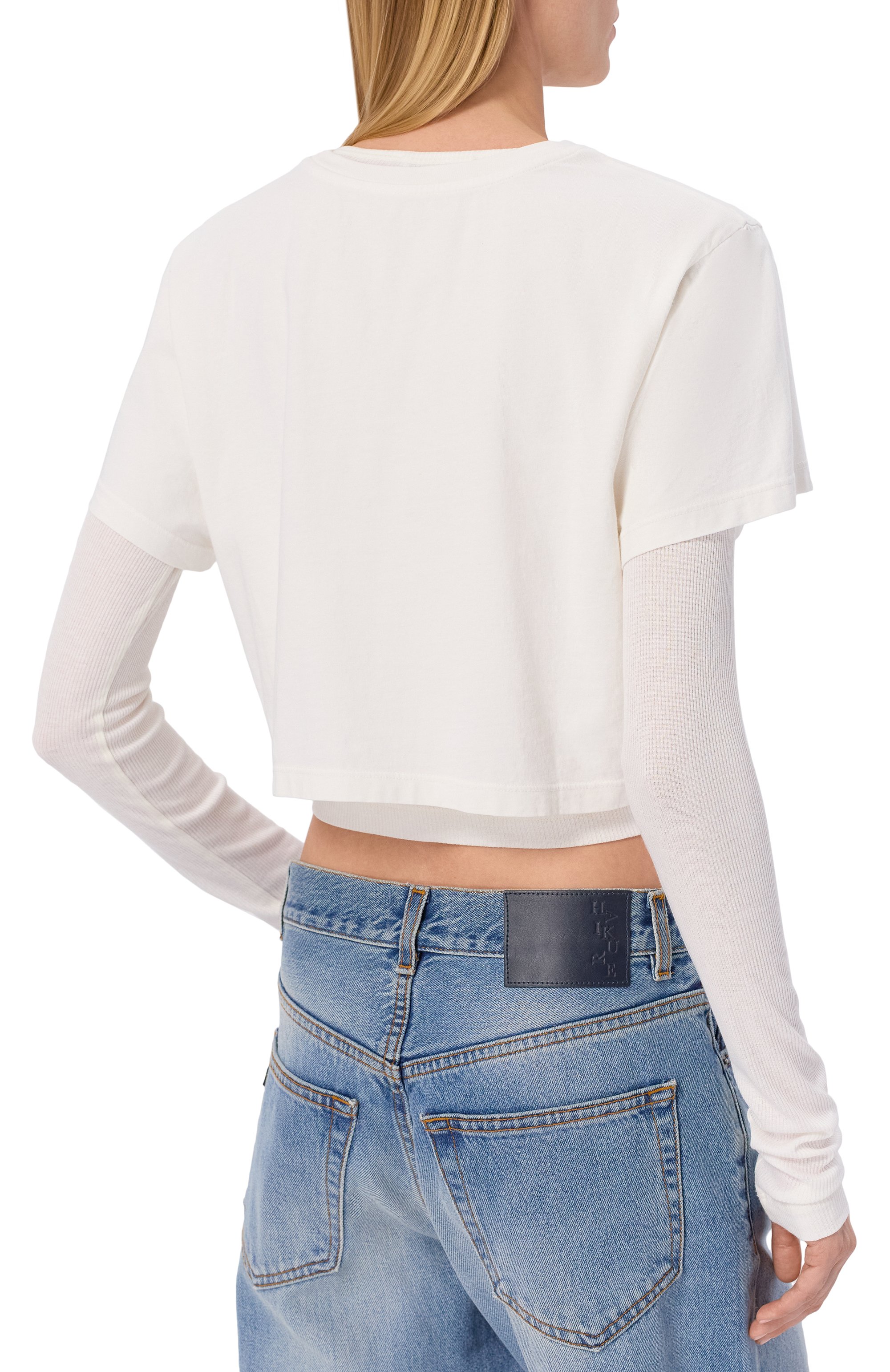 Хлопковый лонгслив AGOLDE белого цвета по цене 29950 руб., арт. A74241611, фото 4 Хлопковый лонгслив AGOLDE, арт. A74241611, фото 4