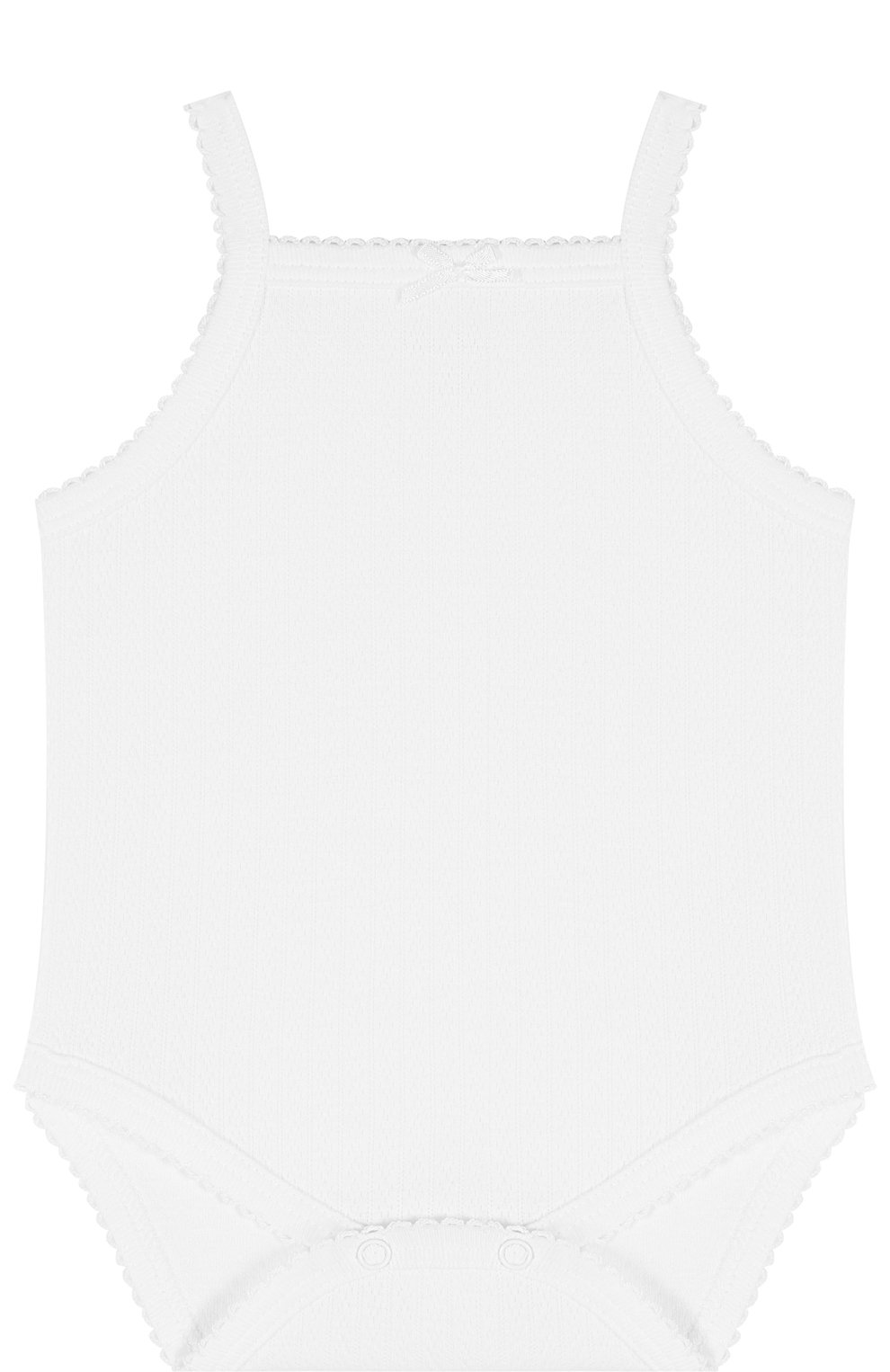 Хлопковое боди на бретельках KISSY KISSY белого цвета по цене 2290 руб., арт. 141155, фото 1 Хлопковое боди на бретельках KISSY KISSY, арт. 141155, фото 1