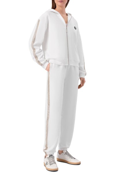 Хлопковые джоггеры с отделкой стразами PHILIPP PLEIN, арт. SAFC WJT2190 PTE004N, фото 2