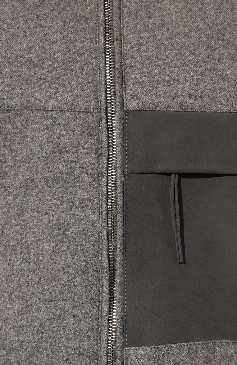 Мужская куртка из шелка и кашемира ZEGNA серого цвета, арт. UCT81A6/C106 | Фото 5 (Материал внешний: Шелк, Кашемир, Шерсть; Рукава: Длинные; Кросс-КТ: Ветровки, Куртка, Легкие; Длина (верхняя одежда): Короткие; Стили: Кэжуэл)