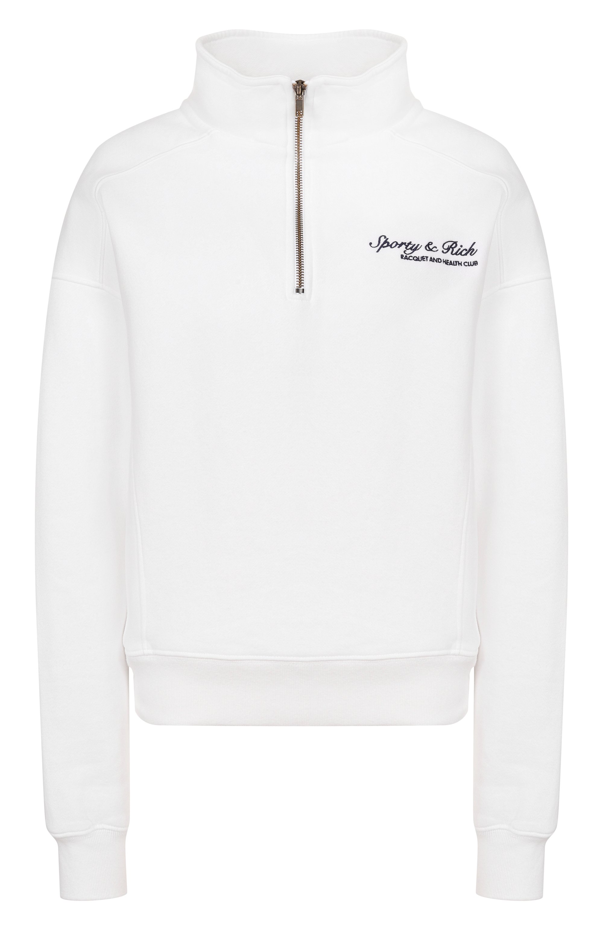 Хлопковый анорак SPORTY AND RICH белого цвета по цене 35050 руб., арт. ST09875325WH01, фото 1 Хлопковый анорак SPORTY AND RICH, арт. ST09875325WH01, фото 1