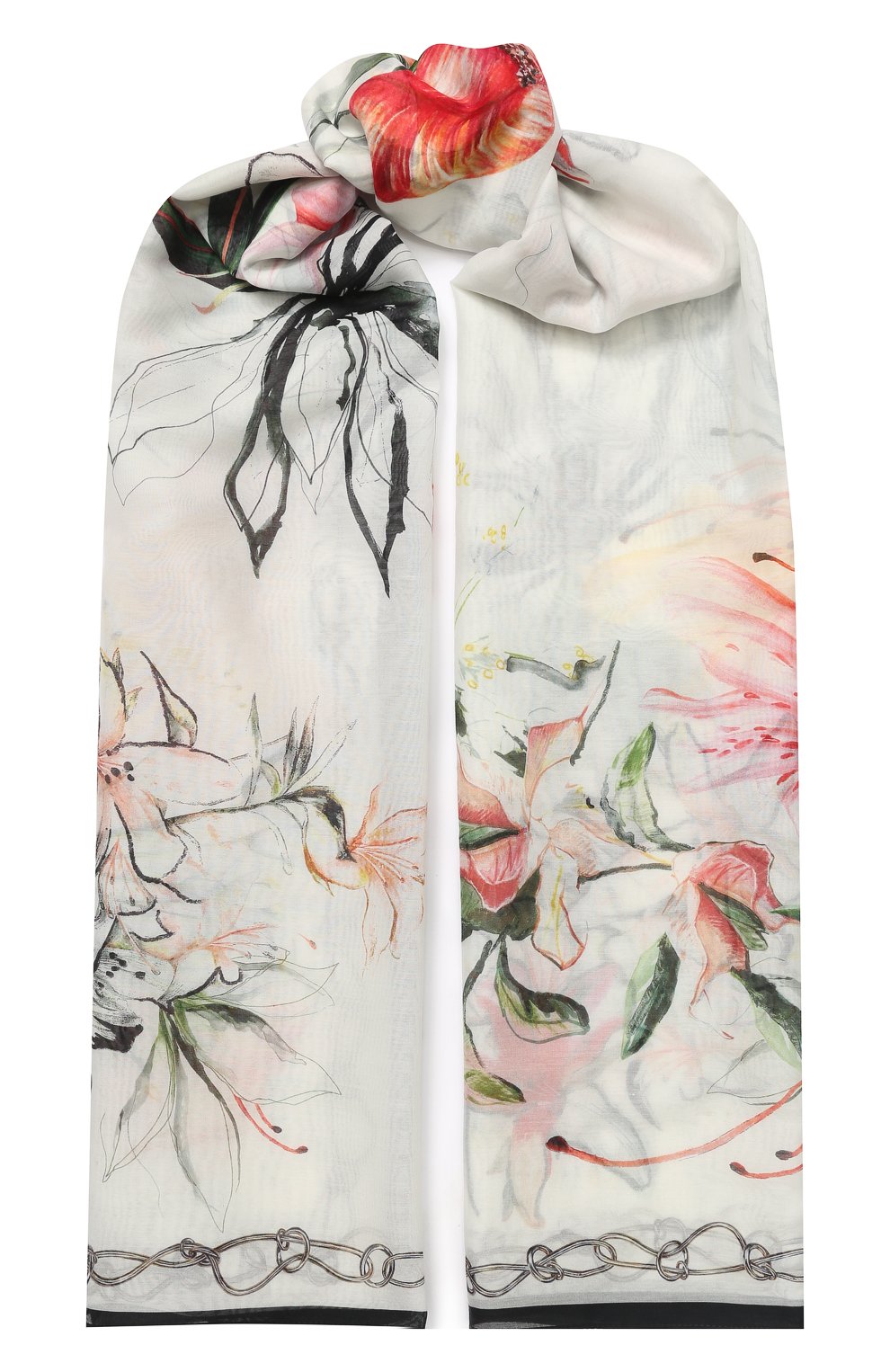Шарф из смеси хлопка и шелка ALEXANDER MCQUEEN, арт. 621800/3624Q, фото 1