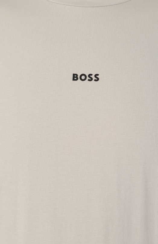 Хлопковая футболка BOSS Orange 50473278 Бежевый  50473278 Фото 6