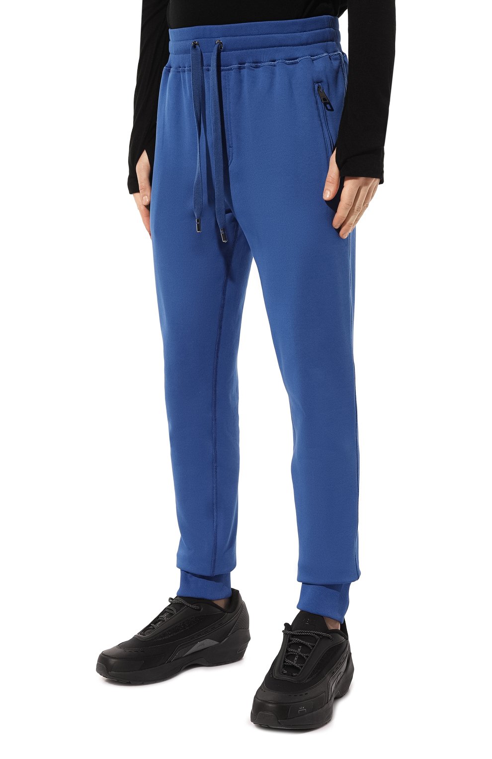 Хлопковые джоггеры DOLCE & GABBANA синего цвета по цене 78450 руб., арт. GVXQHT/G7F2G, фото 3 Хлопковые джоггеры DOLCE & GABBANA, арт. GVXQHT/G7F2G, фото 3