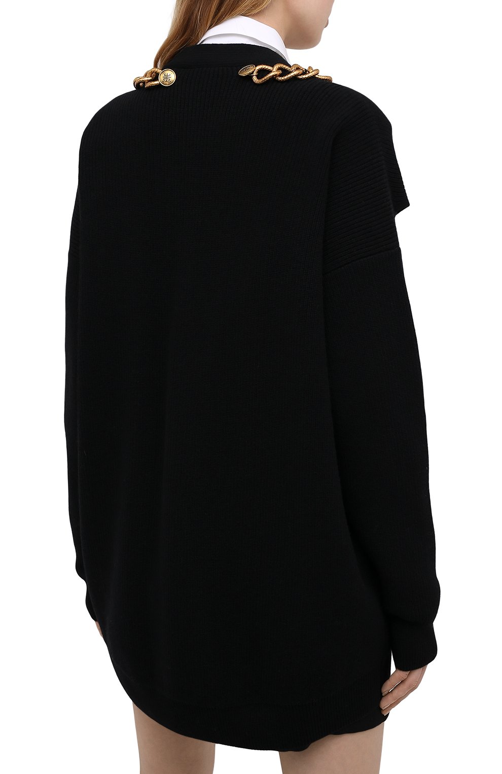 Кардиган из шерсти и кашемира GIVENCHY черного цвета по цене 160500 руб., арт. BW90C84Z8R, фото 4 Кардиган из шерсти и кашемира GIVENCHY, арт. BW90C84Z8R, фото 4