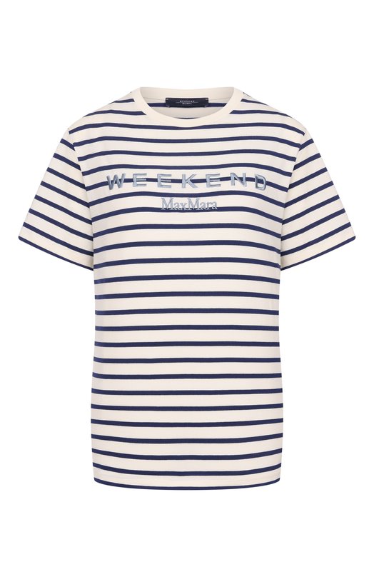 Хлопковая футболка Weekend Max Mara WKDB0RA Кремовый WKDB0RA