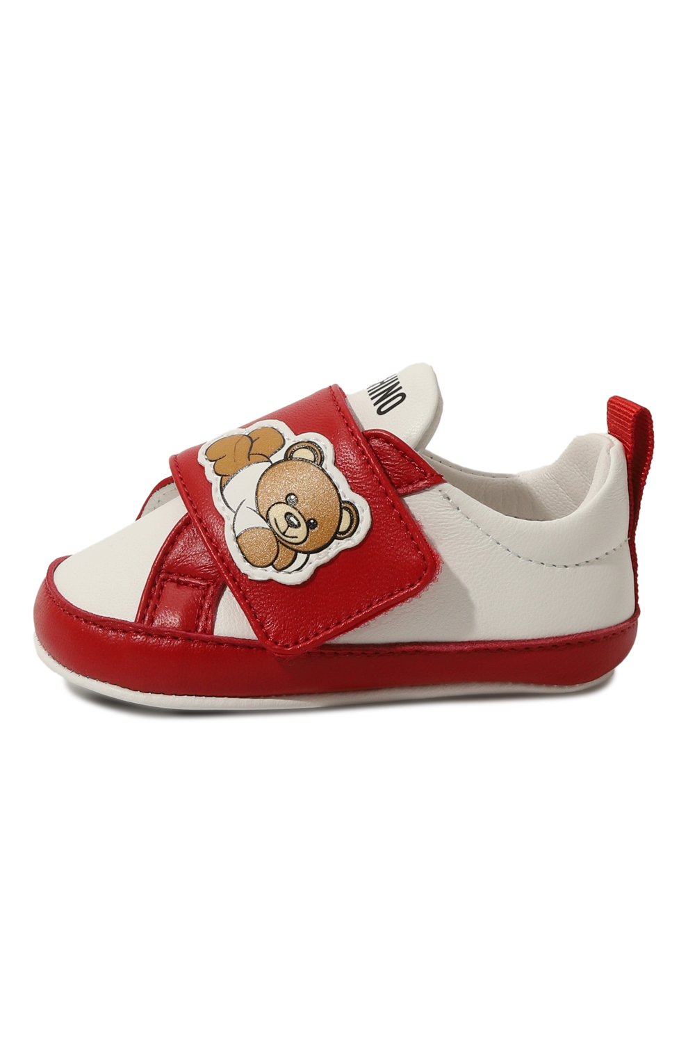 Кожаные пинетки MOSCHINO красного цвета по цене 14550 руб., арт. 78564, фото 2 Кожаные пинетки MOSCHINO, арт. 78564, фото 2