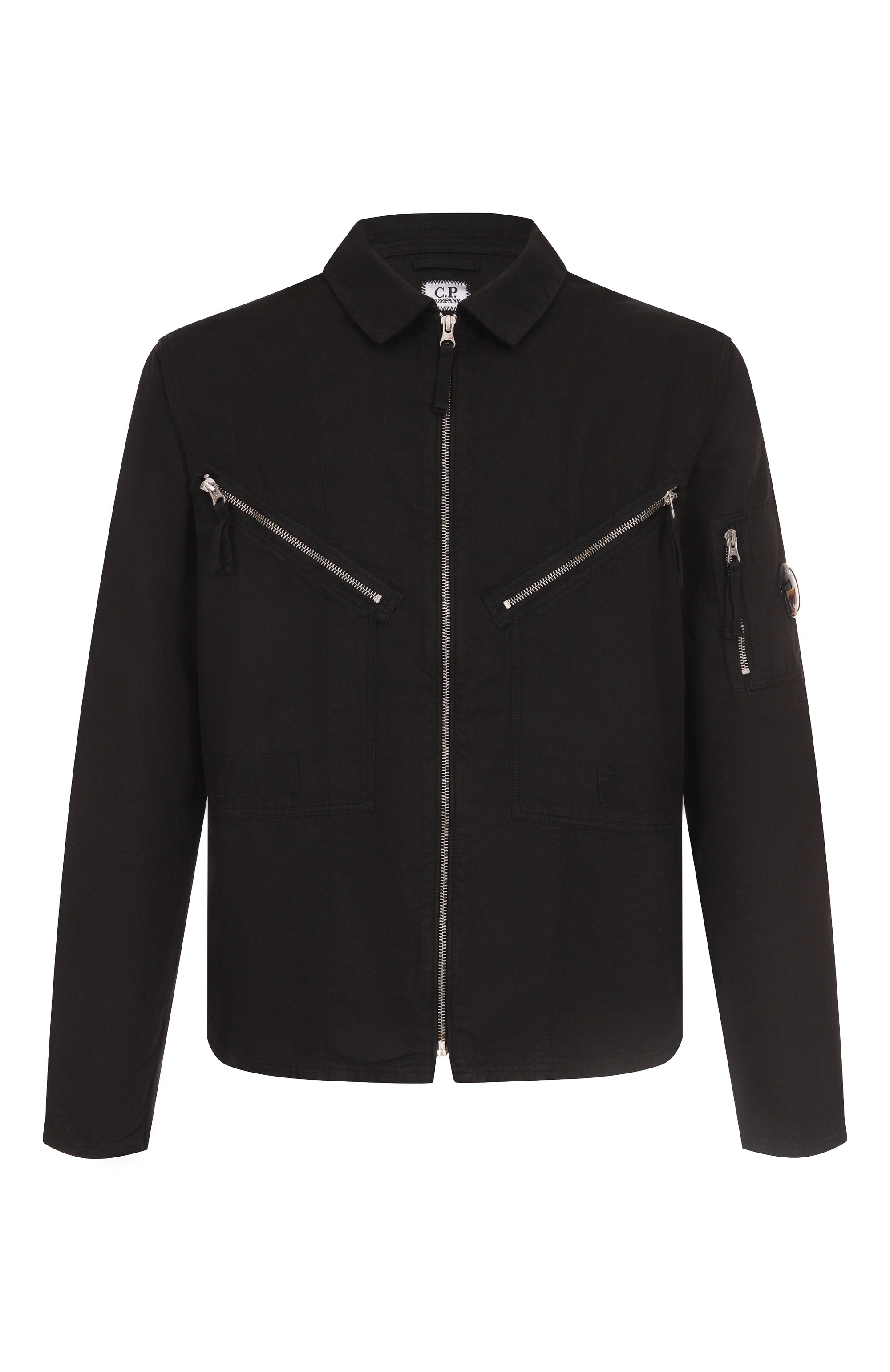 Куртка из хлопка и льна C.P. COMPANY черного цвета по цене 61550 руб., арт. 18CM0S103A006273G, фото 1 Куртка из хлопка и льна C.P. COMPANY, арт. 18CM0S103A006273G, фото 1