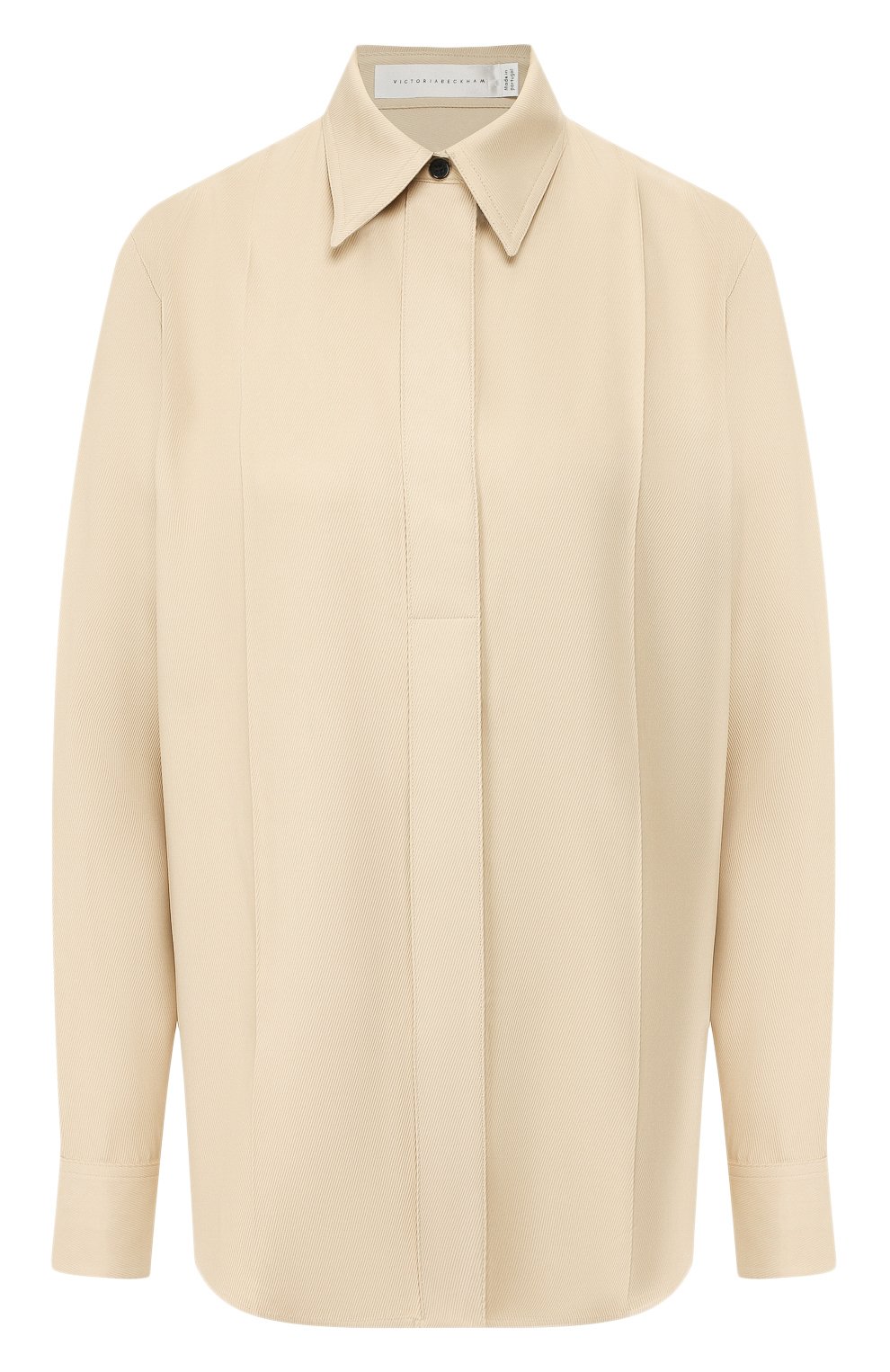 Рубашка из вискозы VICTORIA BECKHAM бежевого цвета по цене 55400 руб., арт. SH SLM 11013A, фото 1 Рубашка из вискозы VICTORIA BECKHAM, арт. SH SLM 11013A, фото 1