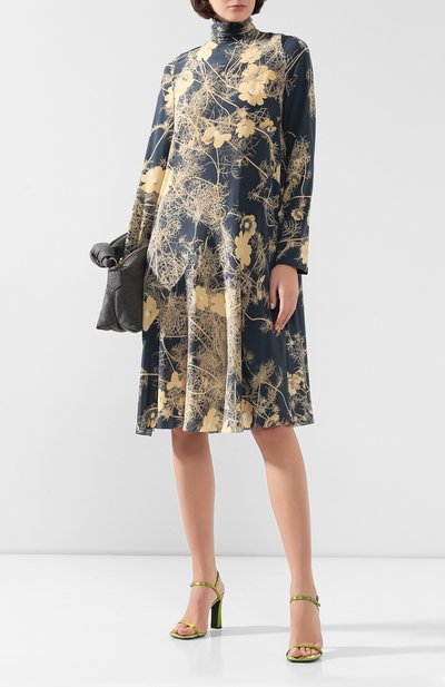 Шелковое платье DRIES VAN NOTEN серого цвета по цене 84250 руб., арт. 192-11038-8201, фото 2 Шелковое платье DRIES VAN NOTEN, арт. 192-11038-8201, фото 2