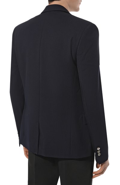Шерстяной пиджак BALMAIN синего цвета по цене 95750 руб., арт. AH1SI316WB02, фото 4 Шерстяной пиджак BALMAIN, арт. AH1SI316WB02, фото 4