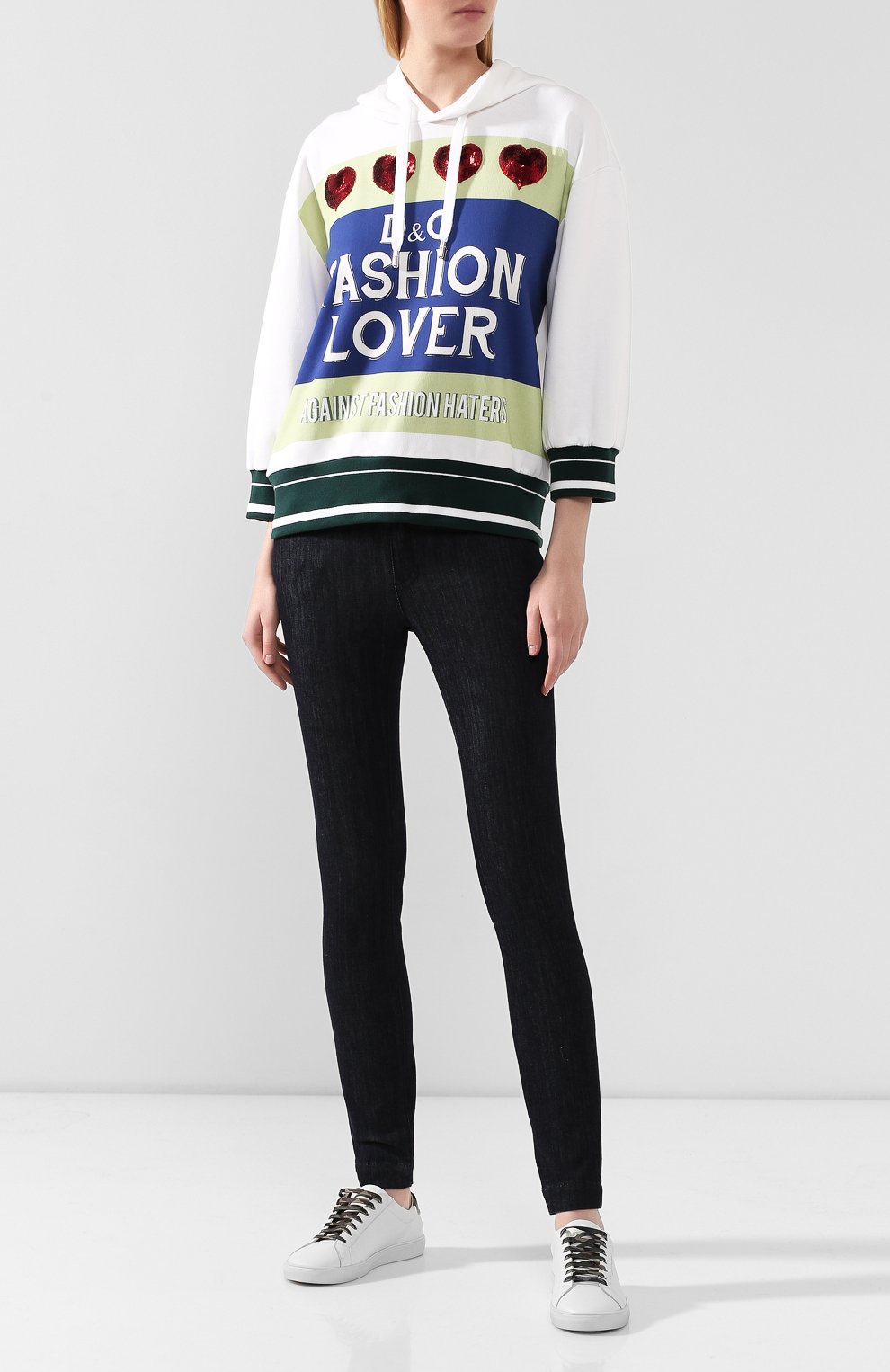 Хлопковое худи DOLCE & GABBANA белого цвета по цене 85100 руб., арт. F9A53Z/HH743, фото 2 Хлопковое худи DOLCE & GABBANA, арт. F9A53Z/HH743, фото 2
