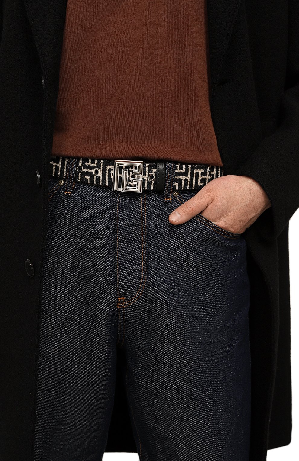 Текстильный ремень BALMAIN, арт. AM1WJ016TJMN, фото 2