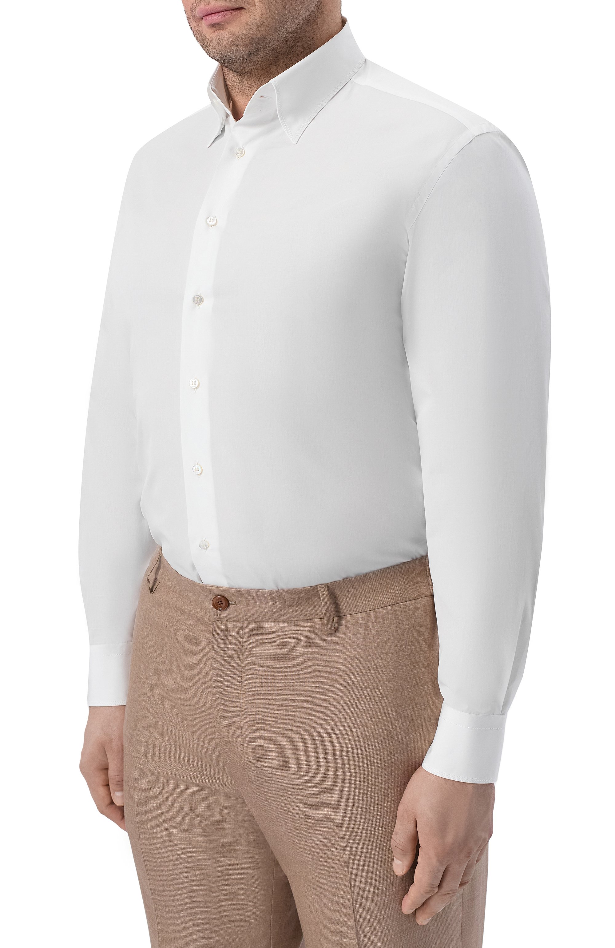 Хлопковая сорочка ZILLI белого цвета по цене 146000 руб., арт. F0RD01M010001703U, фото 3 Хлопковая сорочка ZILLI, арт. F0RD01M010001703U, фото 3