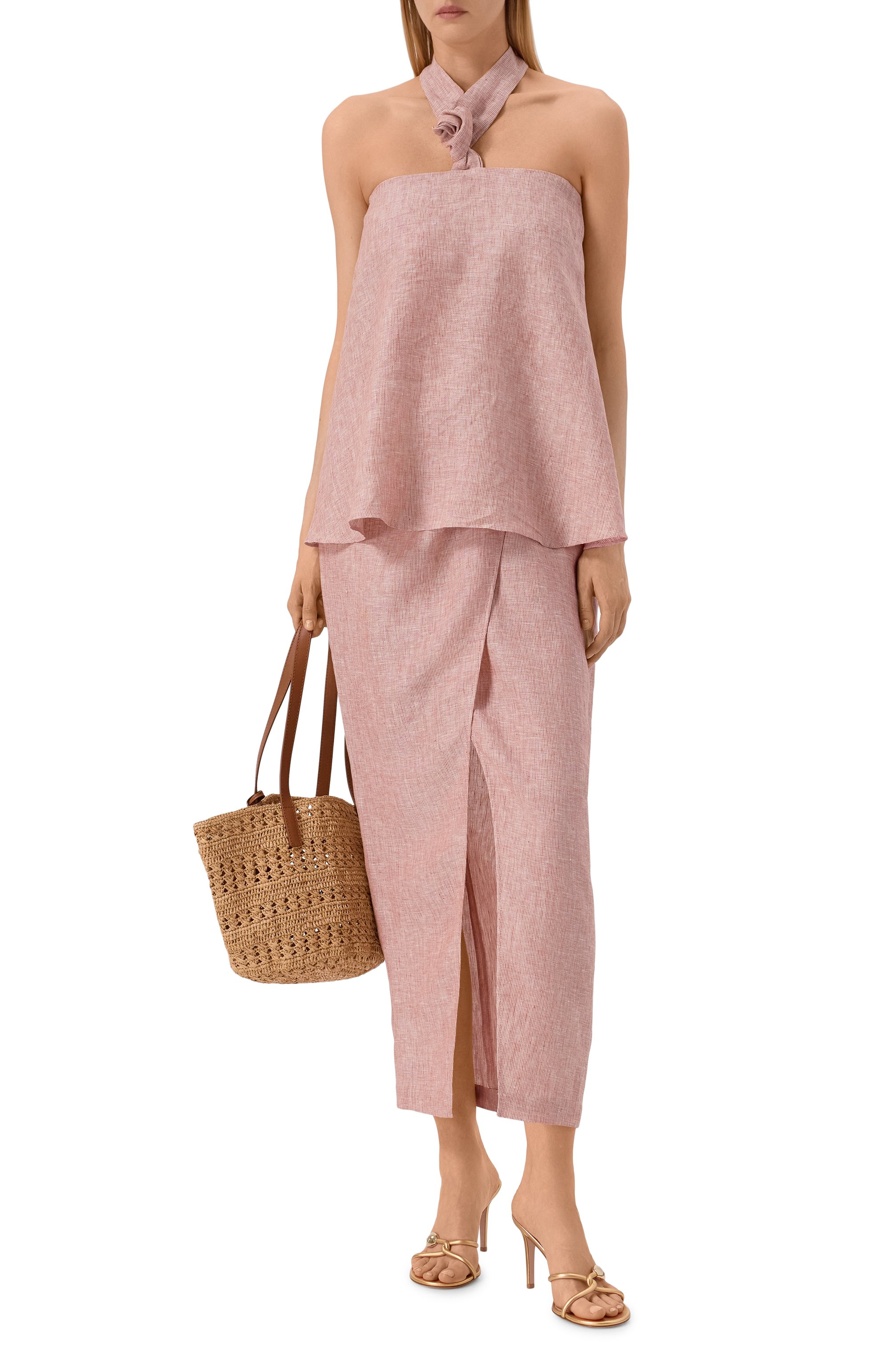 Льняной топ 12 STOREEZ розового цвета по цене 13000 руб., арт. 138068, фото 2 Льняной топ 12 STOREEZ, арт. 138068, фото 2