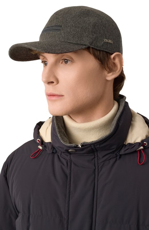 Кашемировая бейсболка Zegna B8D/Z8I09HA8 Серый  B8D/Z8I09HA8 Фото 2