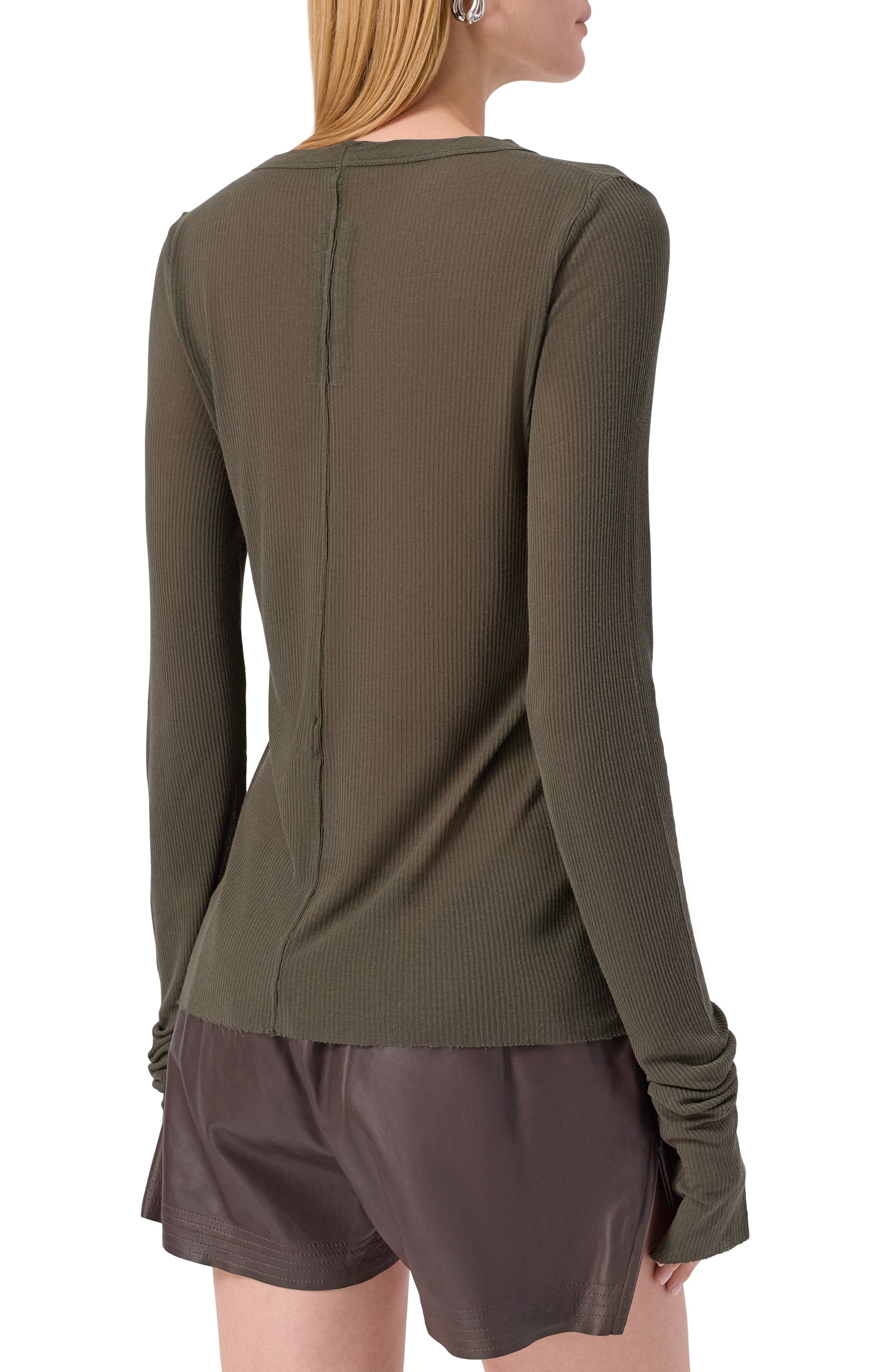 Лонгслив из вискозы и шелка RICK OWENS, арт. RP02E4209/RC, фото 4